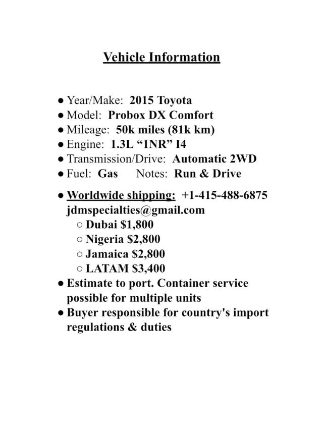 2015 TOYOTA ALL OTHERS NSP1600008679