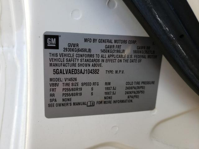 2010 BUICK ENCLAVE CX 5GALVAED3AJ104382