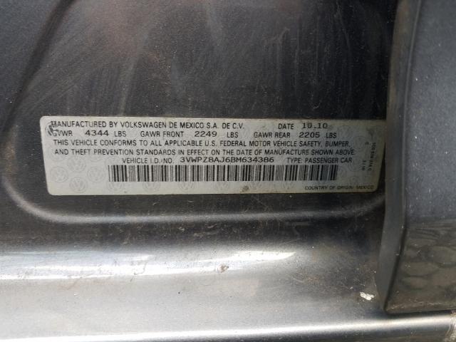 2011 VOLKSWAGEN JETTA 3VWPZ8AJ6BM634386