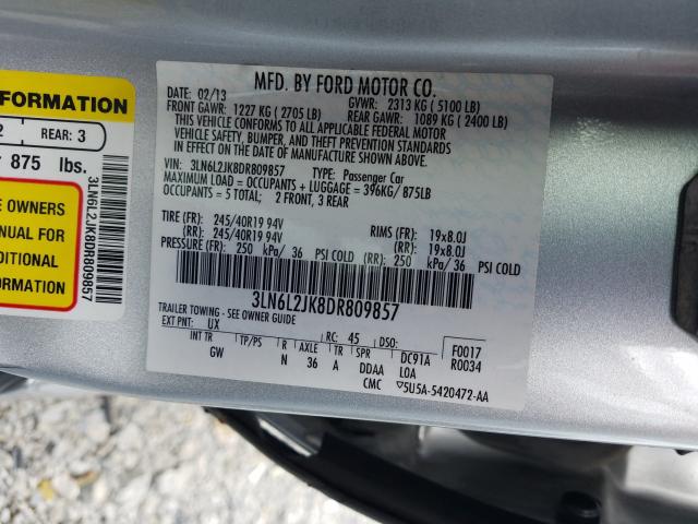 2013 LINCOLN MKZ 3LN6L2JK8DR809857