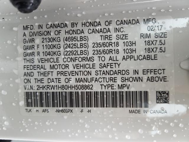 2017 HONDA CR-V EXL 2HKRW1H80HH508862