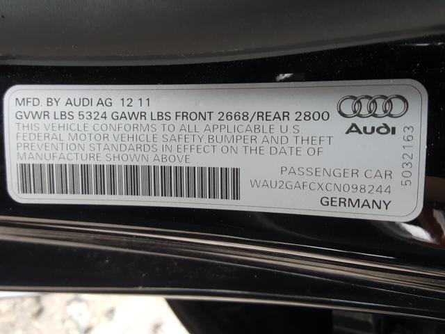 2012 AUDI A7 PRESTIG WAU2GAFCXCN098244