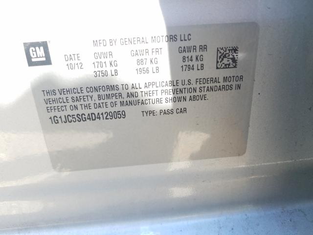 2013 CHEVROLET SONIC LT 1G1JC5SG4D4129059