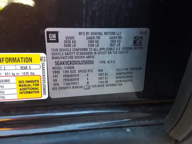 2013 BUICK ENCLAVE 5GAKVCKDXDJ256093