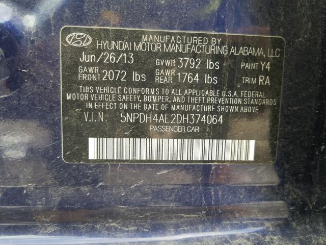 2013 HYUNDAI ELANTRA GL 5NPDH4AE2DH374064