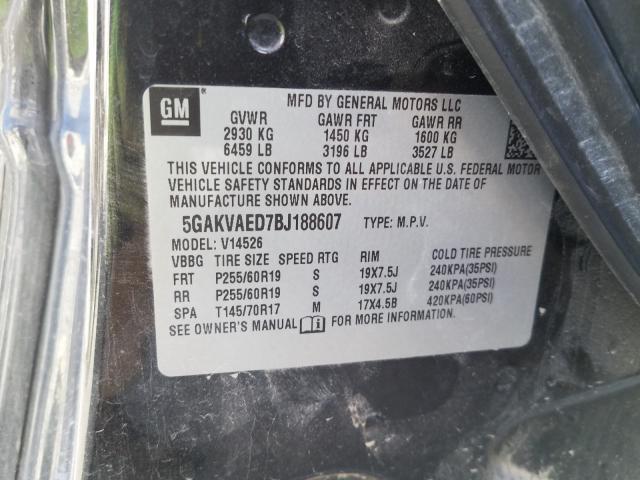 2011 BUICK ENCLAVE CX 5GAKVAED7BJ188607