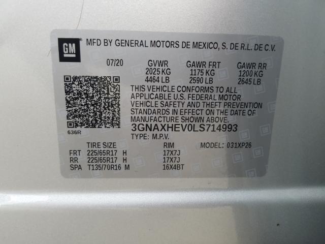 2020 CHEVROLET EQUINOX LS 3GNAXHEV0LS714993