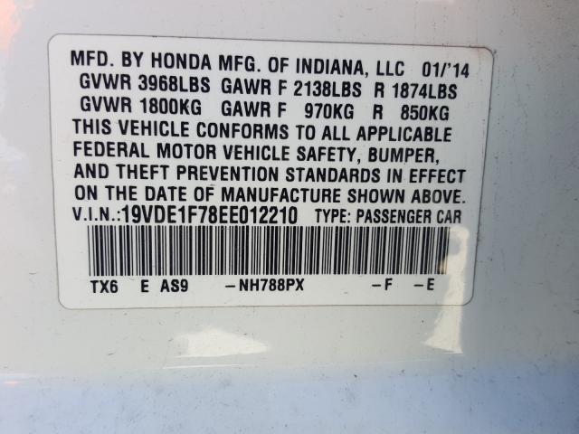 2014 ACURA ILX 20 TEC 19VDE1F78EE012210