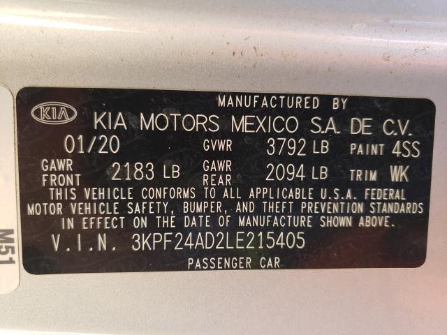 2020 KIA FORTE FE 3KPF24AD2LE215405