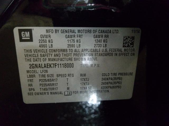 2015 CHEVROLET EQUINOX 2GNALAEK7F1118000