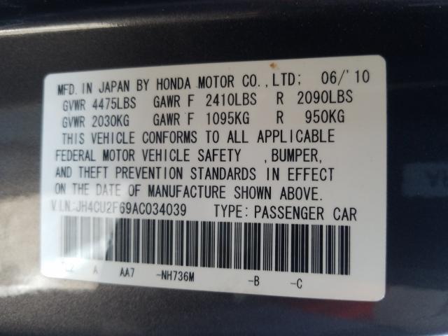 2010 ACURA TSX JH4CU2F69AC034039