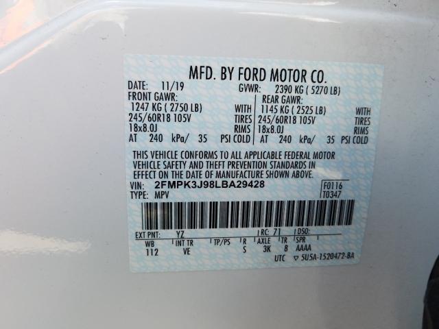 2020 FORD EDGE SEL 2FMPK3J98LBA29428