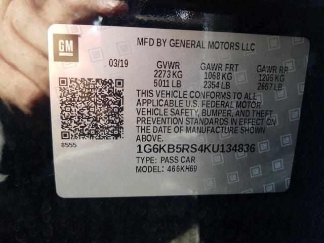 2019 CADILLAC CT6 LUXURY 1G6KB5RS4KU134836