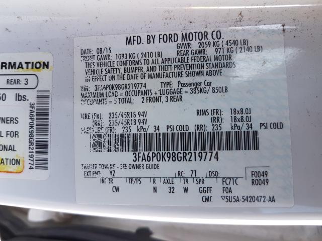 2016 FORD FUSION TIT 3FA6P0K98GR219774