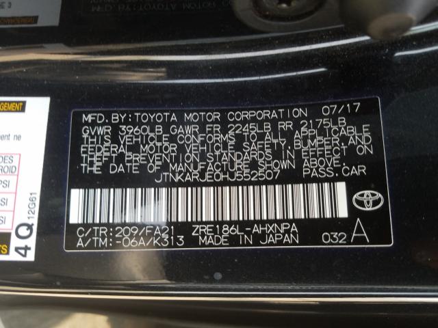 2017 TOYOTA COROLLA IM JTNKARJE0HJ552507