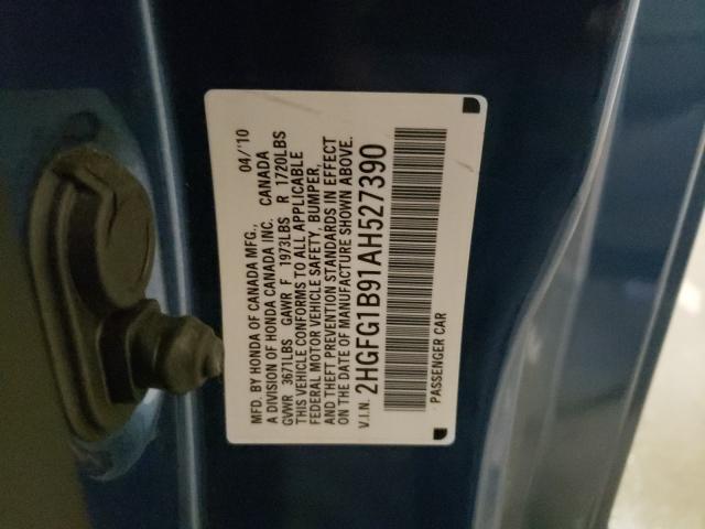2010 HONDA CIVIC EXL 2HGFG1B91AH527390