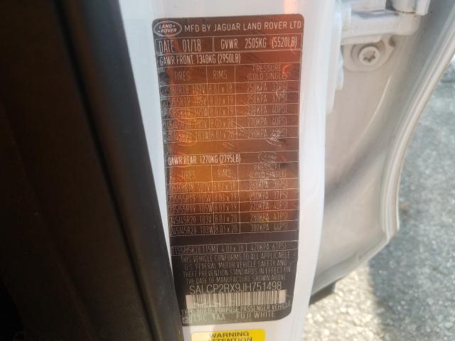 2018 LAND ROVER DISCOVERY SALCP2RX9JH751498