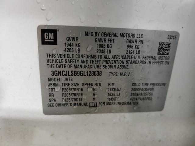 2016 CHEVROLET TRAX 1LT 3GNCJLSB9GL128638