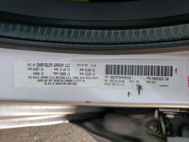 2010 DODGE AVENGER R/ - 1B3CC5FB5AN184125