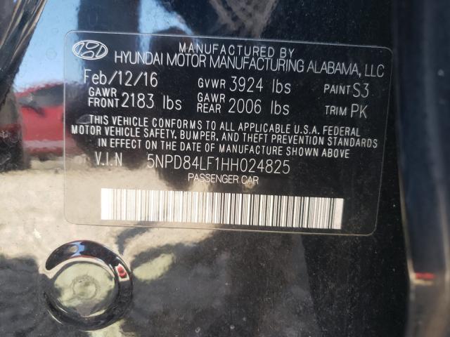 2017 HYUNDAI ELANTRA 5NPD84LF1HH024825