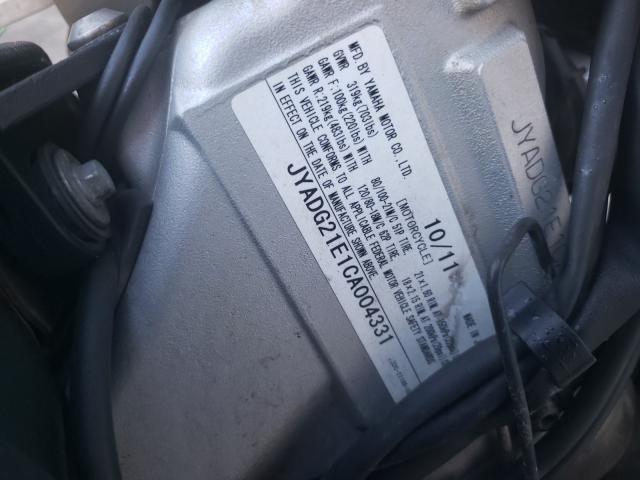 2012 YAMAHA WR250 R JYADG21E1CA004331