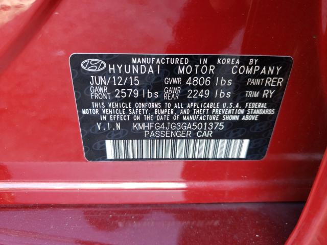 2016 HYUNDAI AZERA KMHFG4JG3GA501375