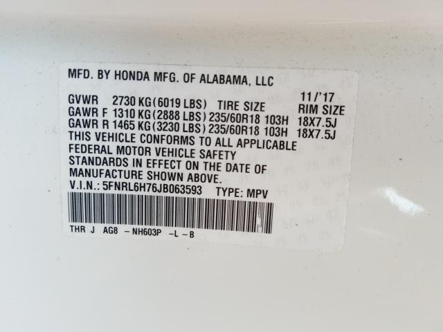 2018 HONDA ODYSSEY EX 5FNRL6H76JB063593