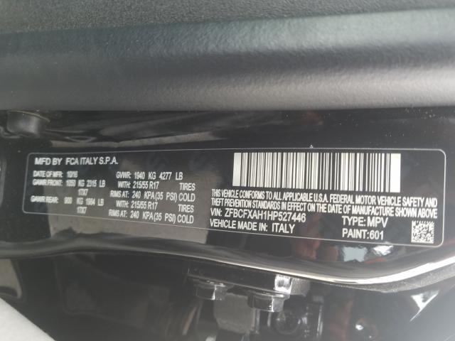 2017 FIAT 500X POP ZFBCFXAH1HP527446
