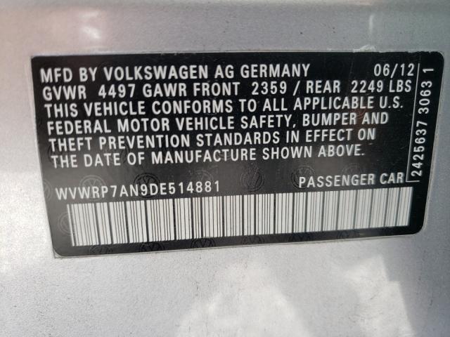 2013 VOLKSWAGEN CC LUXURY WVWRP7AN9DE514881