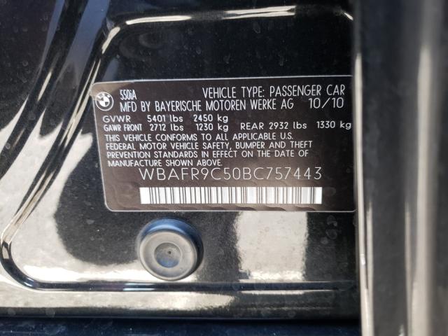 2011 BMW 550 I WBAFR9C50BC757443