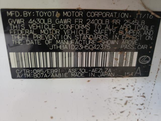 2017 LEXUS IS 200T JTHBA1D23H5042375