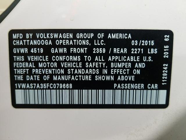 2015 VOLKSWAGEN PASSAT S 1VWAS7A35FC079668