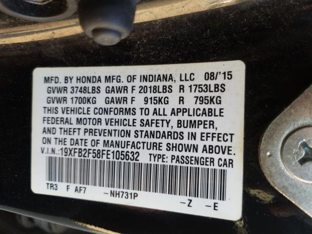 2015 HONDA CIVIC LX 19XFB2F58FE105632