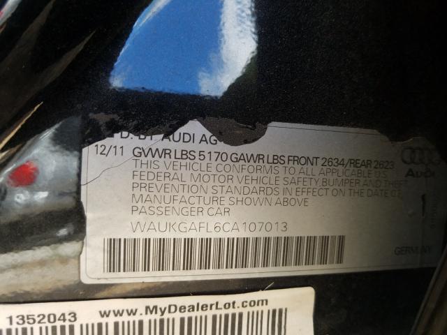 2012 AUDI S4 PRESTIG WAUKGAFL6CA107013