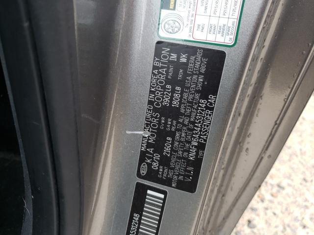 2010 KIA FORTE SX KNAFW6A34A5312148