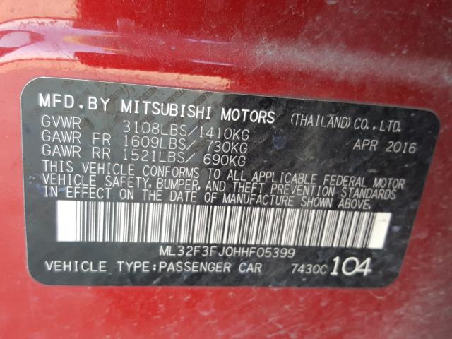 2017 MITSUBISHI MIRAGE G4 ML32F3FJ0HHF05399