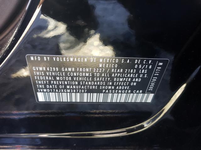2016 VOLKSWAGEN JETTA SPOR 3VWD17AJXGM387207