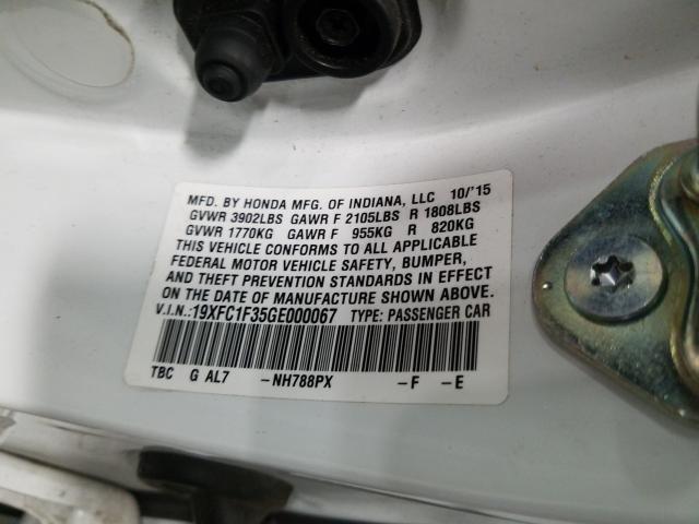 2016 HONDA CIVIC EX 19XFC1F35GE000067
