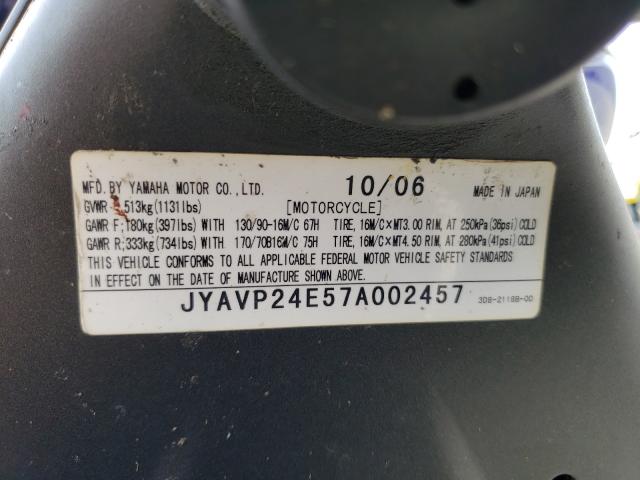 2007 YAMAHA XVS1300 A JYAVP24E57A002457