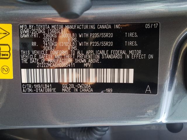 2017 LEXUS RX 350 BAS 2T2ZZMCA6HC065411