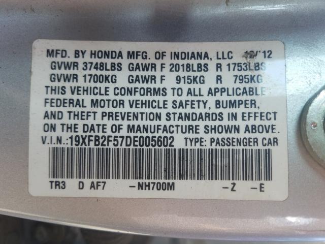 2013 HONDA CIVIC LX 19XFB2F57DE005602
