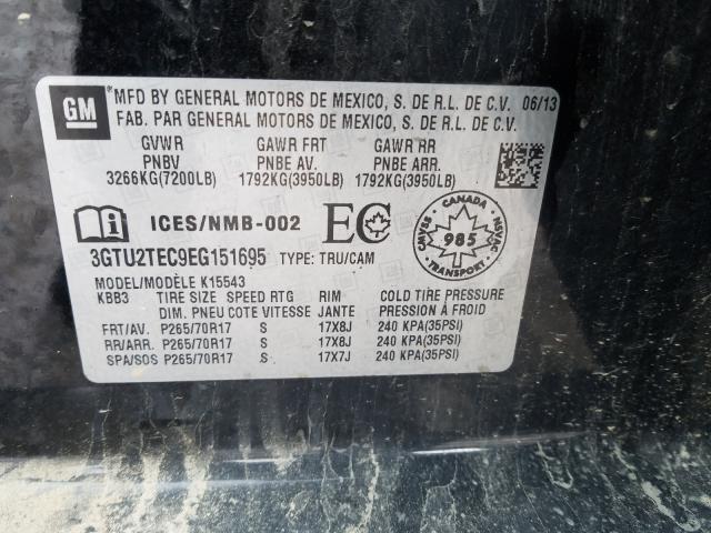 2014 GMC SIERRA K15 3GTU2TEC9EG151695