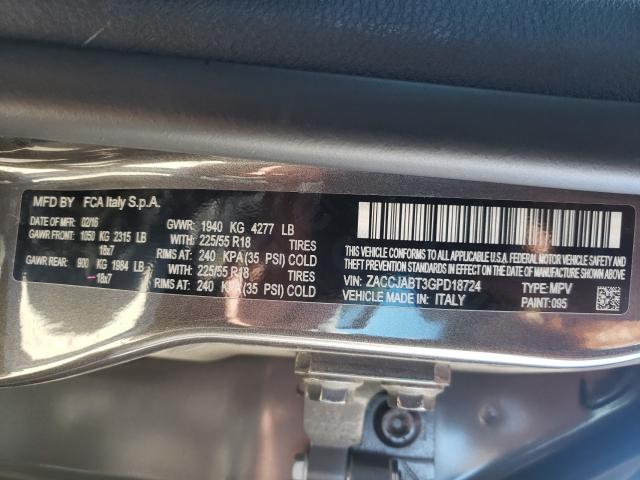 2016 JEEP RENEGADE ZACCJABT3GPD18724