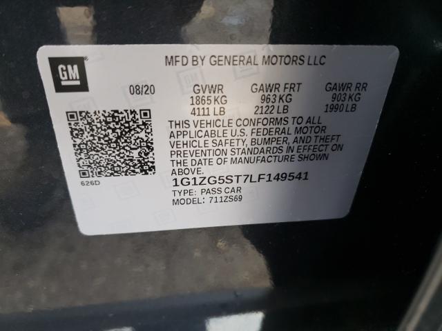 2020 CHEVROLET MALIBU RS 1G1ZG5ST7LF149541
