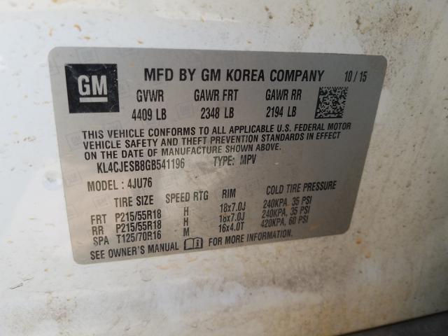 2016 BUICK ENCORE KL4CJESB8GB541196