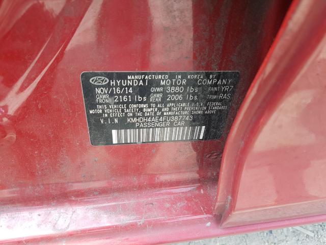 2015 HYUNDAI ELANTRA SE KMHDH4AE4FU387743