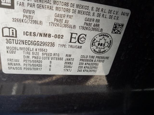 2016 GMC SIERRA K15 3GTU2NEC6GG299236