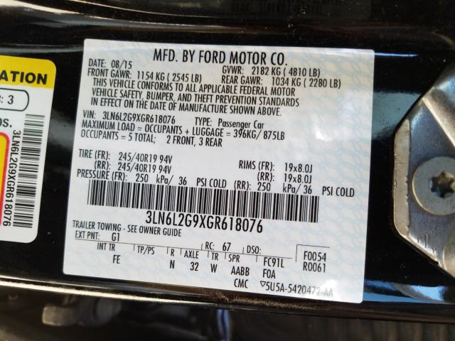 2016 LINCOLN MKZ 3LN6L2G9XGR618076