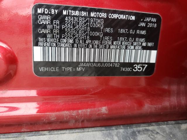 2018 MITSUBISHI OUTLANDER JA4AR3AU6JU004782