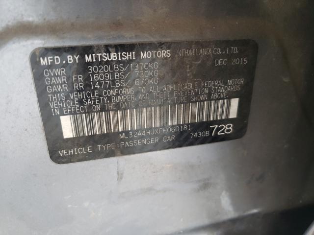 2015 MITSUBISHI MIRAGE ES ML32A4HJXFH060181
